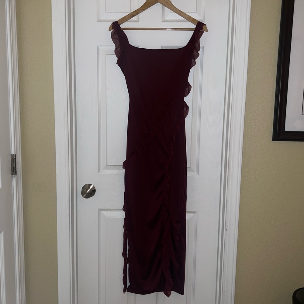 Ivy midi dress - burgundy
